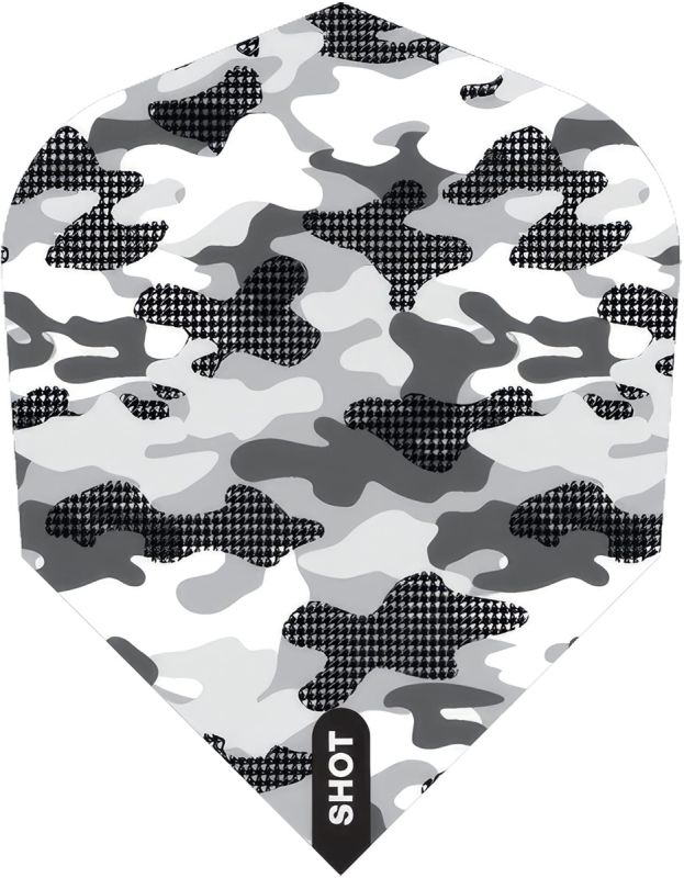 Shot! Arctic Camo White Flights No.6 Shape Flights