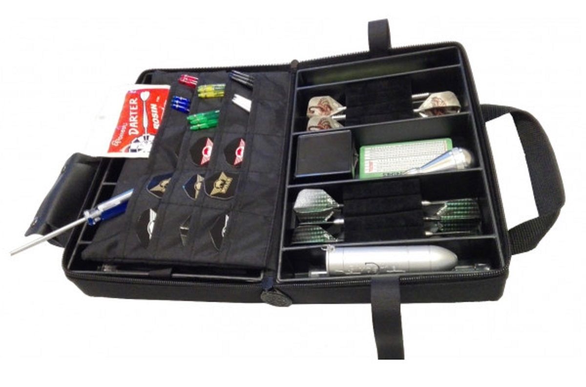 Bull's Ubertas XL Case Carbon Schwarz für bis zu 8 Dartsets Dart Tasche