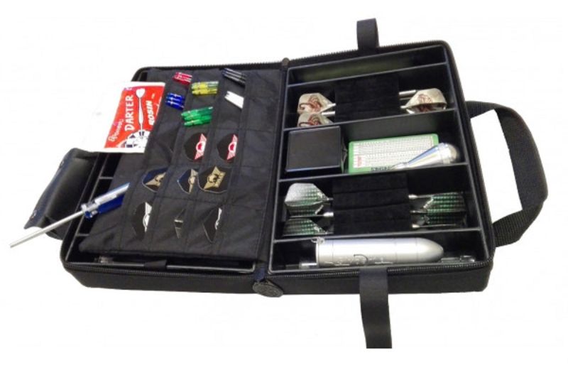Bull's Ubertas XL Case Carbon Schwarz für bis zu 8 Dartsets Dart Tasche