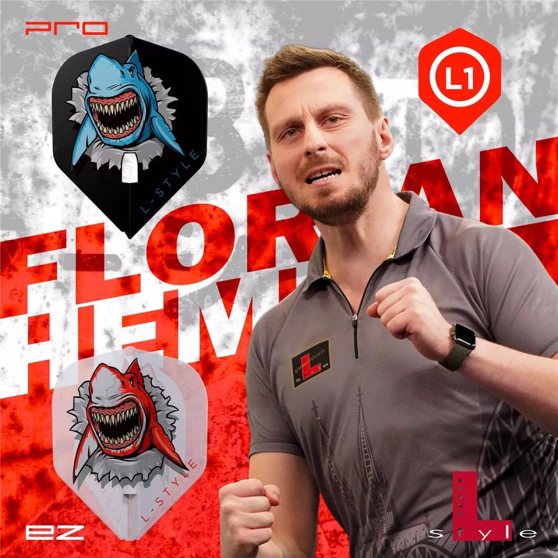 L-Style Signature Dart Flights Florian Hempel V1 Black Pro Standard L1 Flights