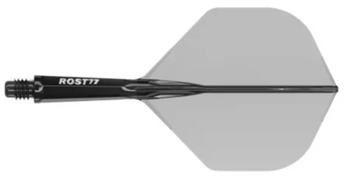 Cuesoul Dart Flight/Shaft ROST 77 Transparent Schwarz Small Standard Flights
