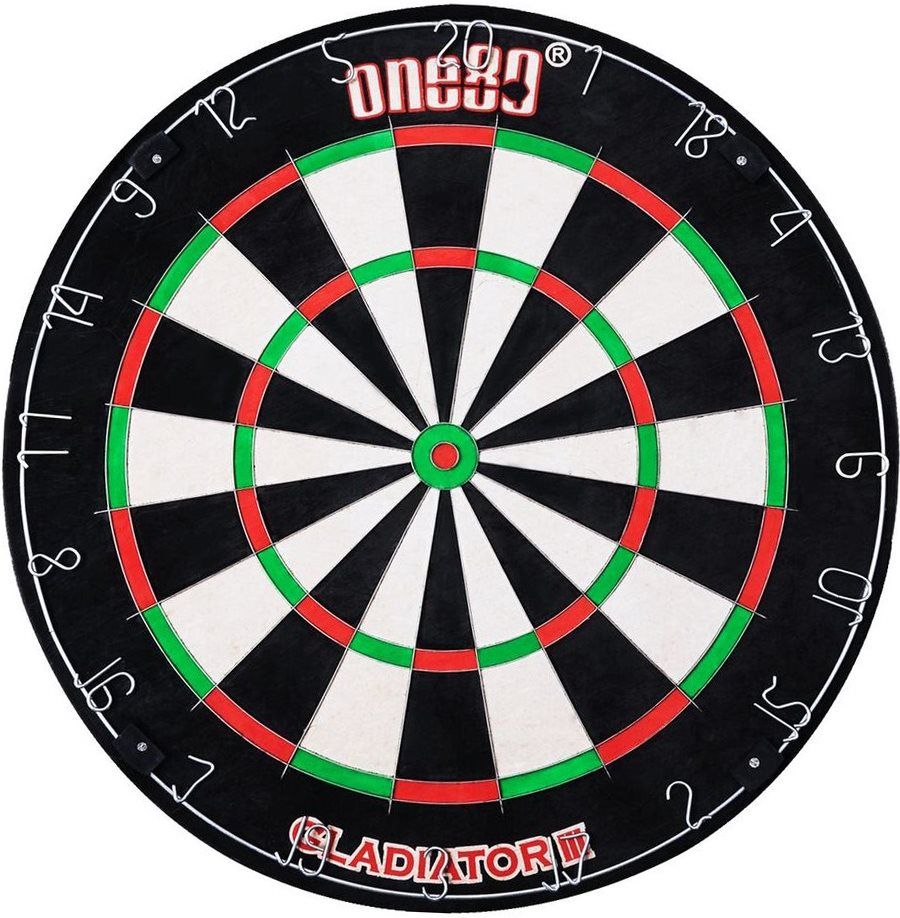 Starter-Set Dart-Board Gladiator III one80 Steel-Darts +Zubehör Bristle Board