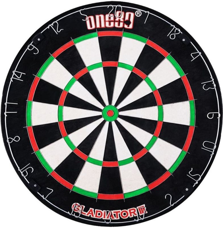 Starter-Set Dart-Board Gladiator III one80 Steel-Darts +Zubehör Bristle Board