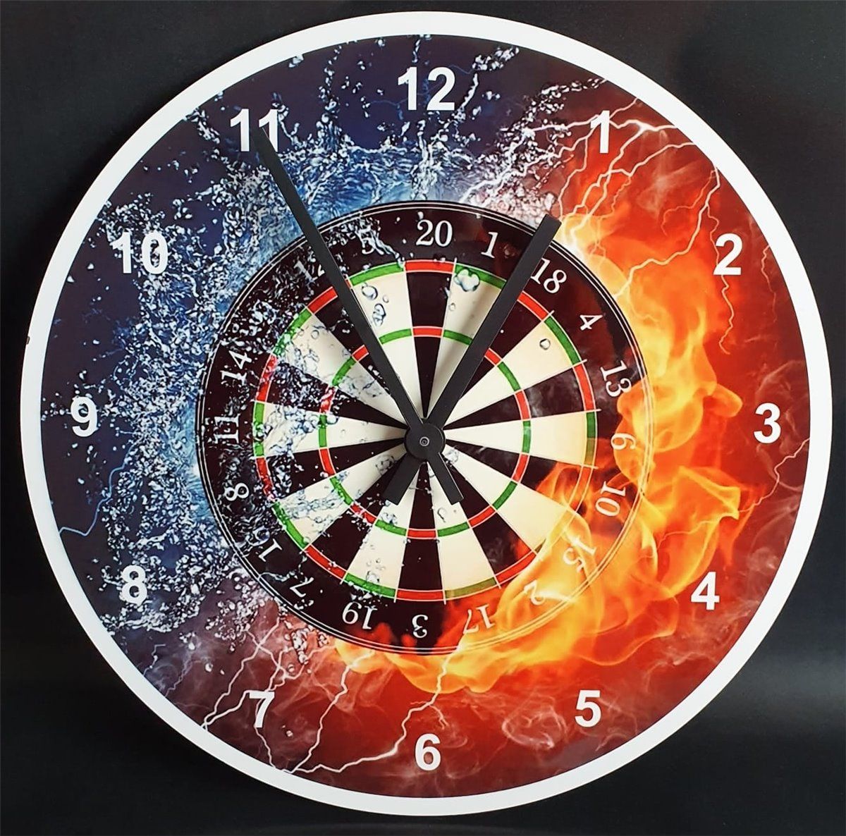 Dartfieber Dart Wand-Uhr Feuer/Wasser Fanshop