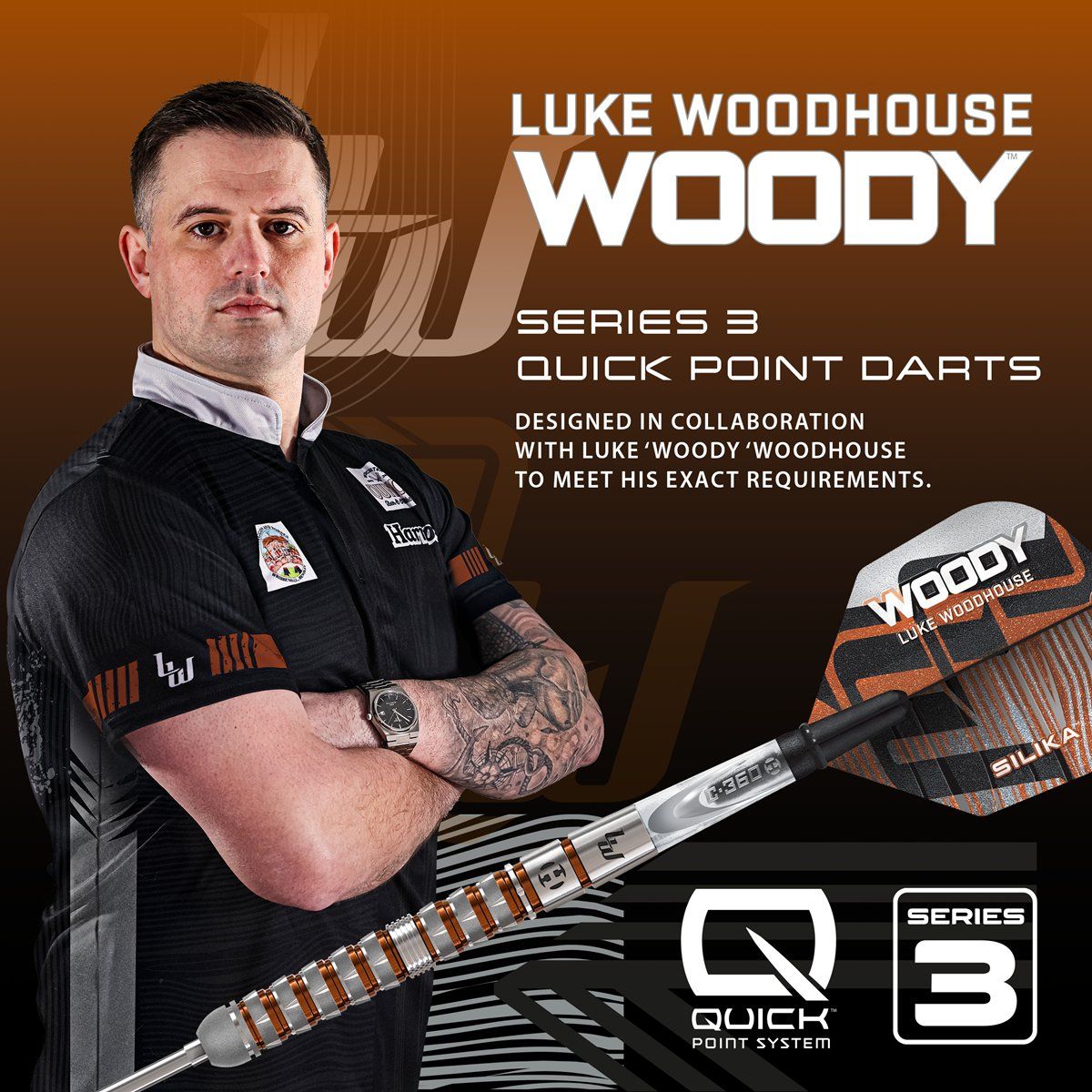 Harrows Luke Woodhouse G3 90% Quick Points Steeldarts 21/23/25 Gramm Steeldarts