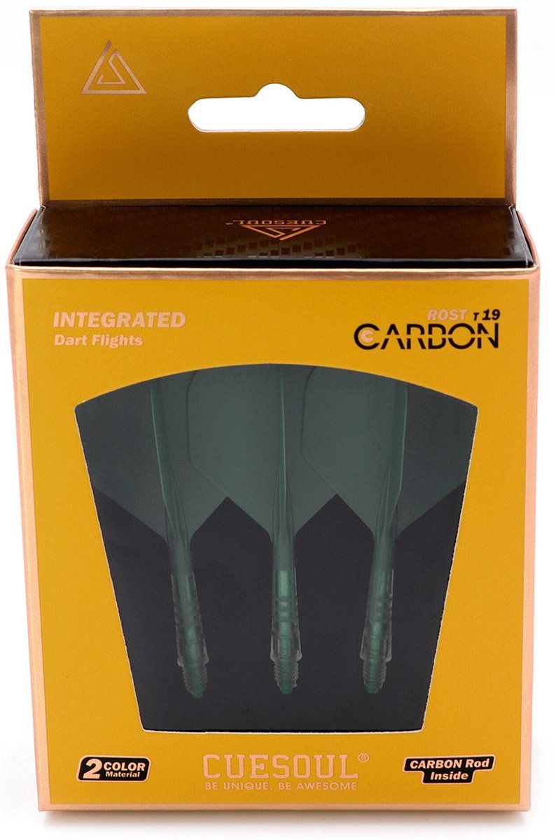 Cuesoul Dart Flight/Shaft ROST T19 Carbon Shaft Grün/Grün Standard Flights