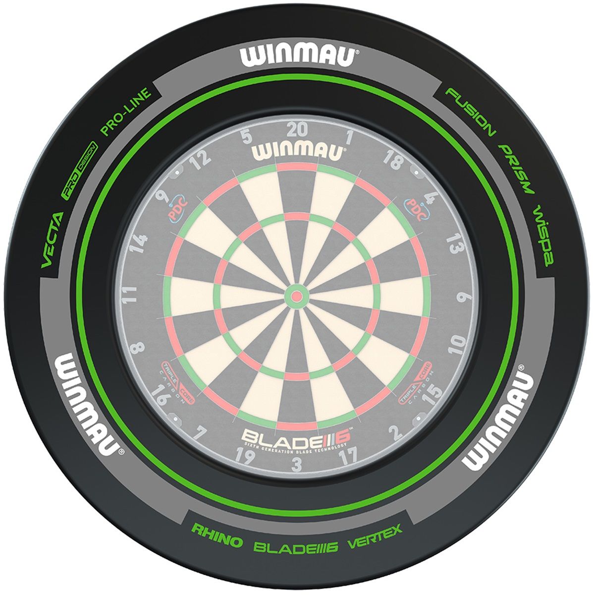 1 tlg. Winmau Advance Schwarz/Grün Catchring Dart Surround Auffangring