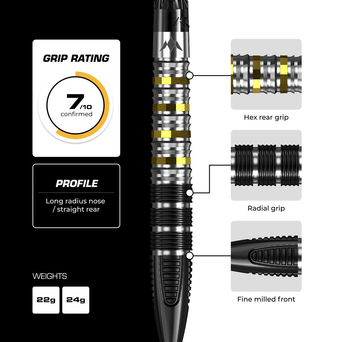 Mission Astro RP 95% Steeldarts 22/24 Gramm Steeldarts