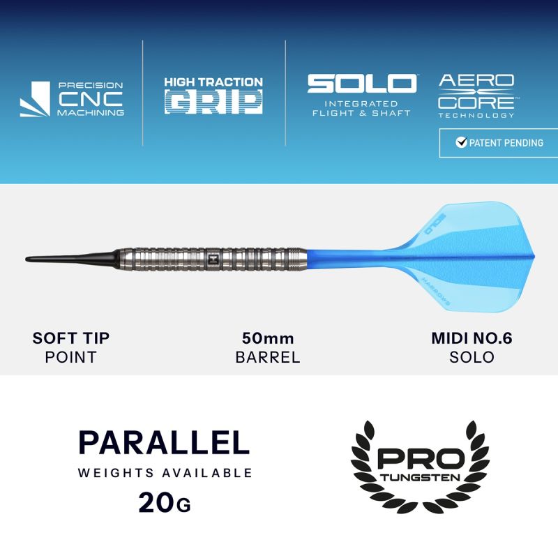 Harrows Flux Tungsten Pro Softdarts 20 Gramm Softdarts