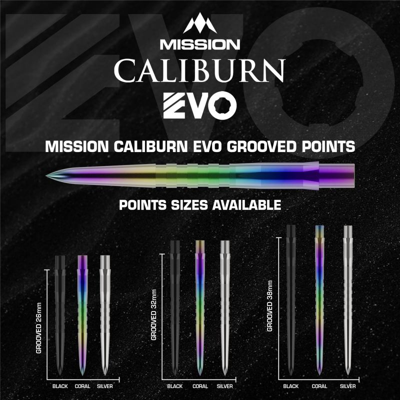 Caliburn EVO Points Grooved Silber 26/32/38 mm Wechselspitzen