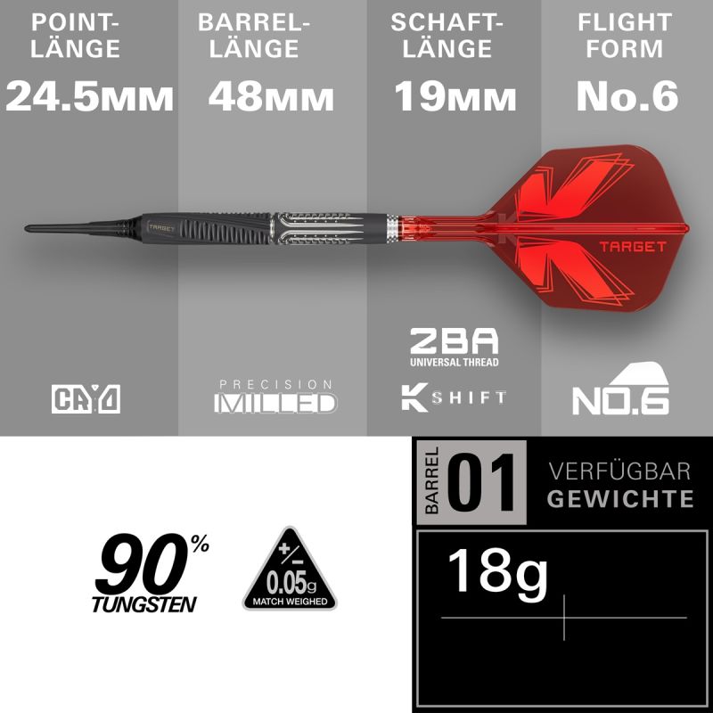 Target Shift 90% Softdarts 18 Gramm Softdarts