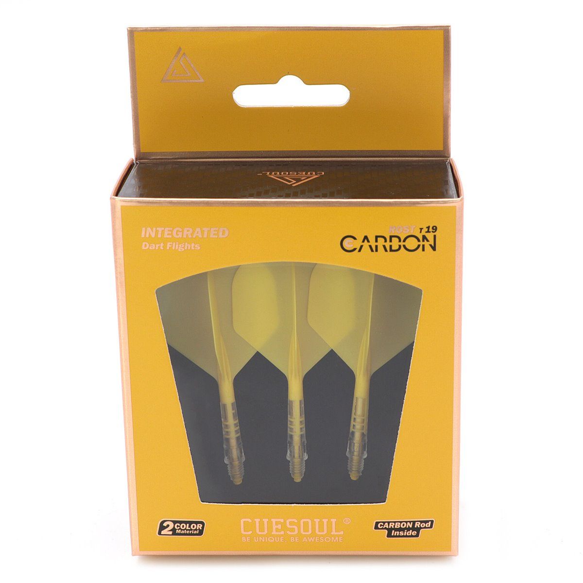 Cuesoul Dart Flight/Shaft ROST T19 Carbon Shaft Gelb/Gelb Standard Flights