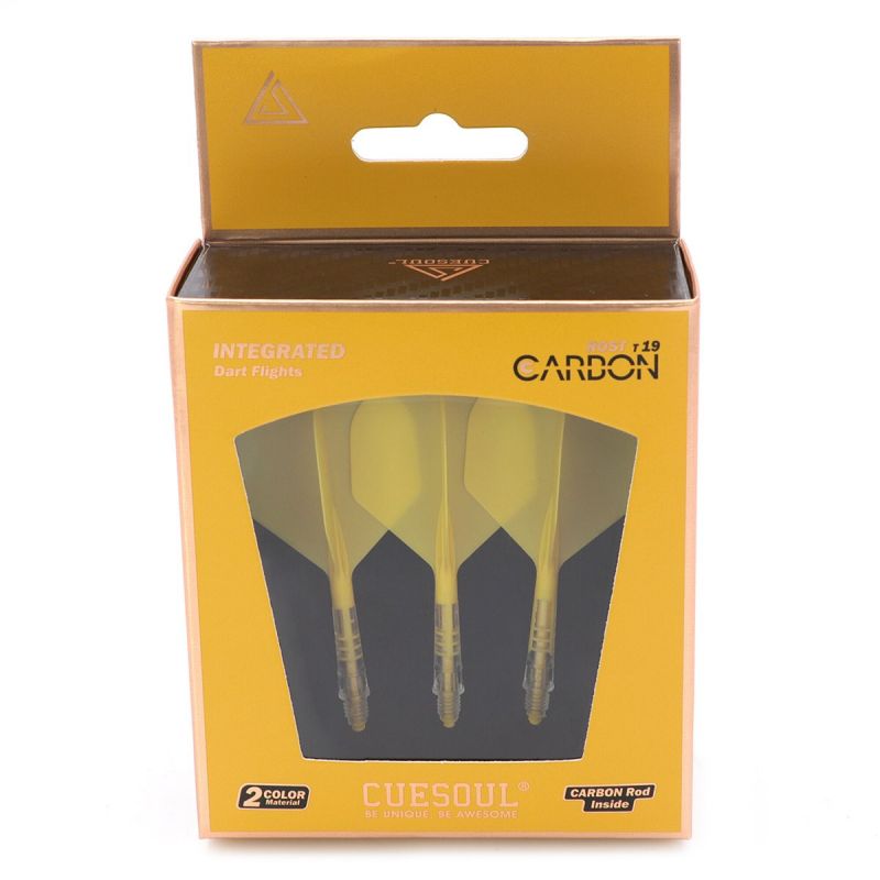 Cuesoul Dart Flight/Shaft ROST T19 Carbon Shaft Gelb/Gelb Standard Flights