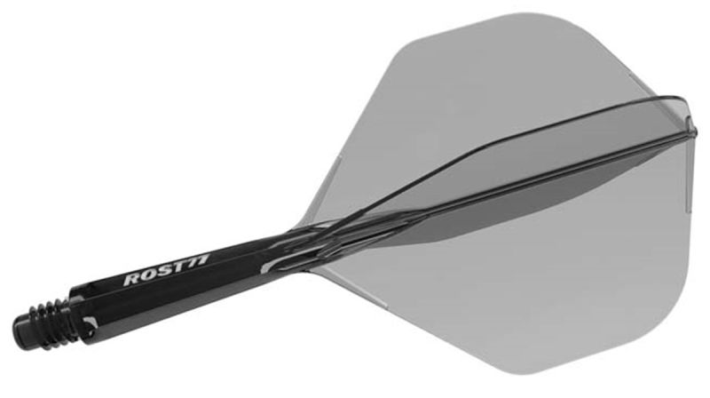 Cuesoul Dart Flight/Shaft ROST 77 Transparent Schwarz Big Standard Flights