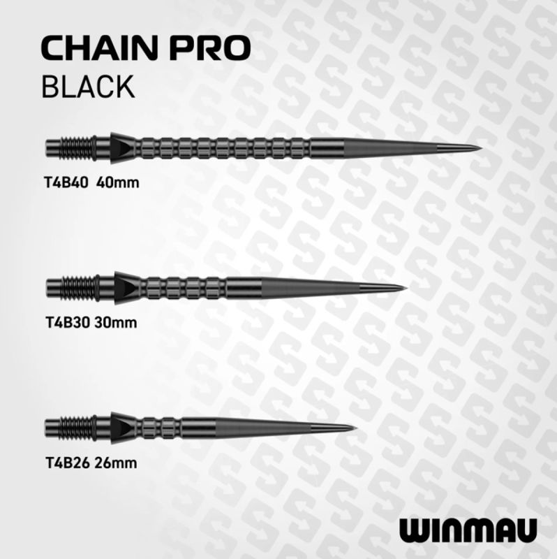 Winmau Switch Points Chain 26/30/40 mm Silber/Schwarz Wechselspitzen