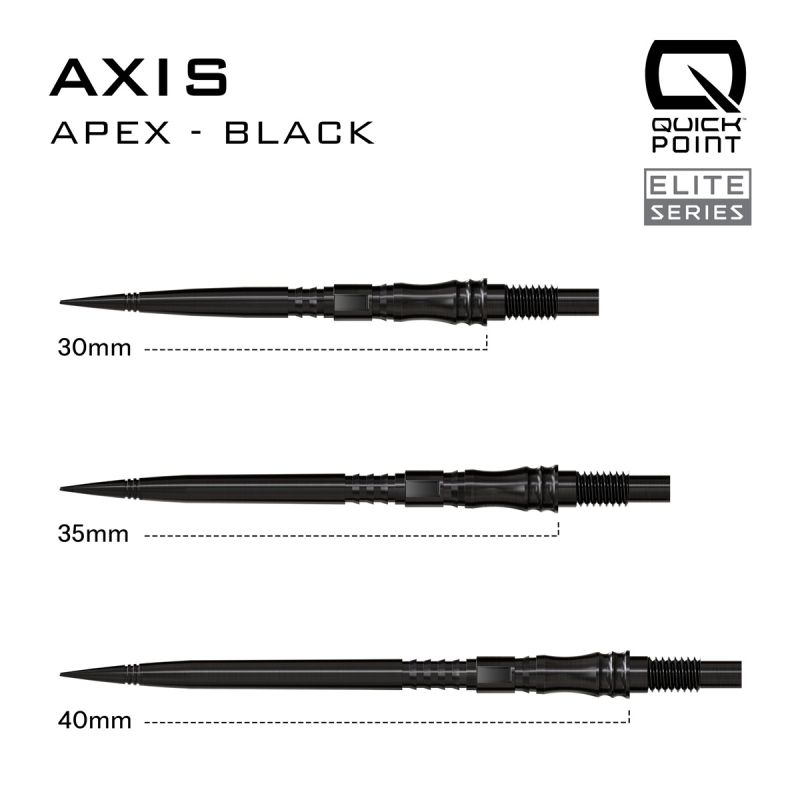Harrows Quick Points Apex Axis 30/35/40 mm Silber/Schwarz/Gold Wechselspitzen