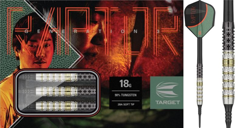 Target George Nishitani Raptor Gen3 G3 90% 2BA Softdarts 18 Gramm Softdarts