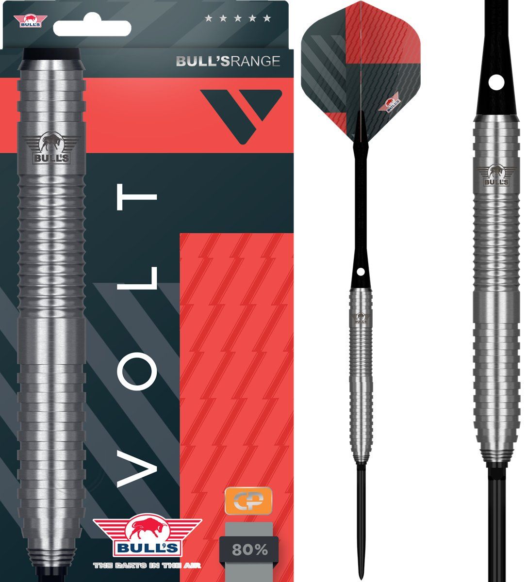Bull´s Volt Red CP 80% Steeldarts 21/23/25 Gramm Steeldarts