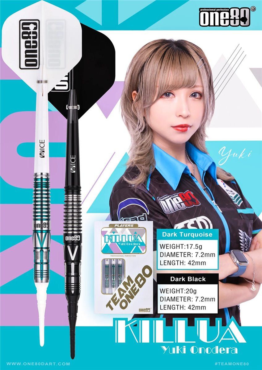 One80 Killua Yuki Onodera Black Signature Sorftdart 20 Gramm Softdarts