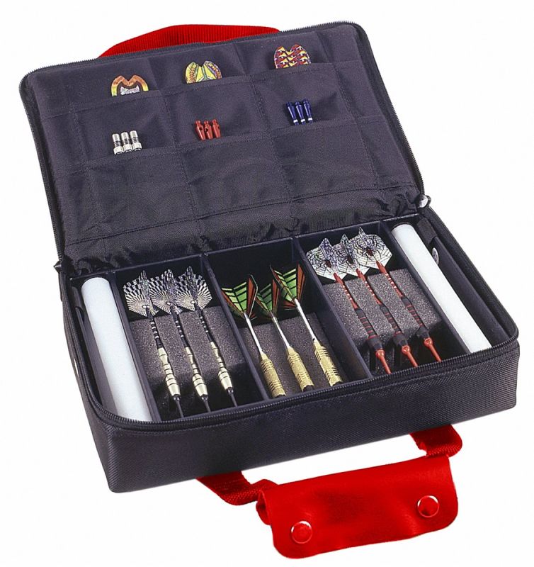 Darttasche MASTER-PAK MULTI- mit Ordnung zum Erfolg, Farbe rot / schwarz Case