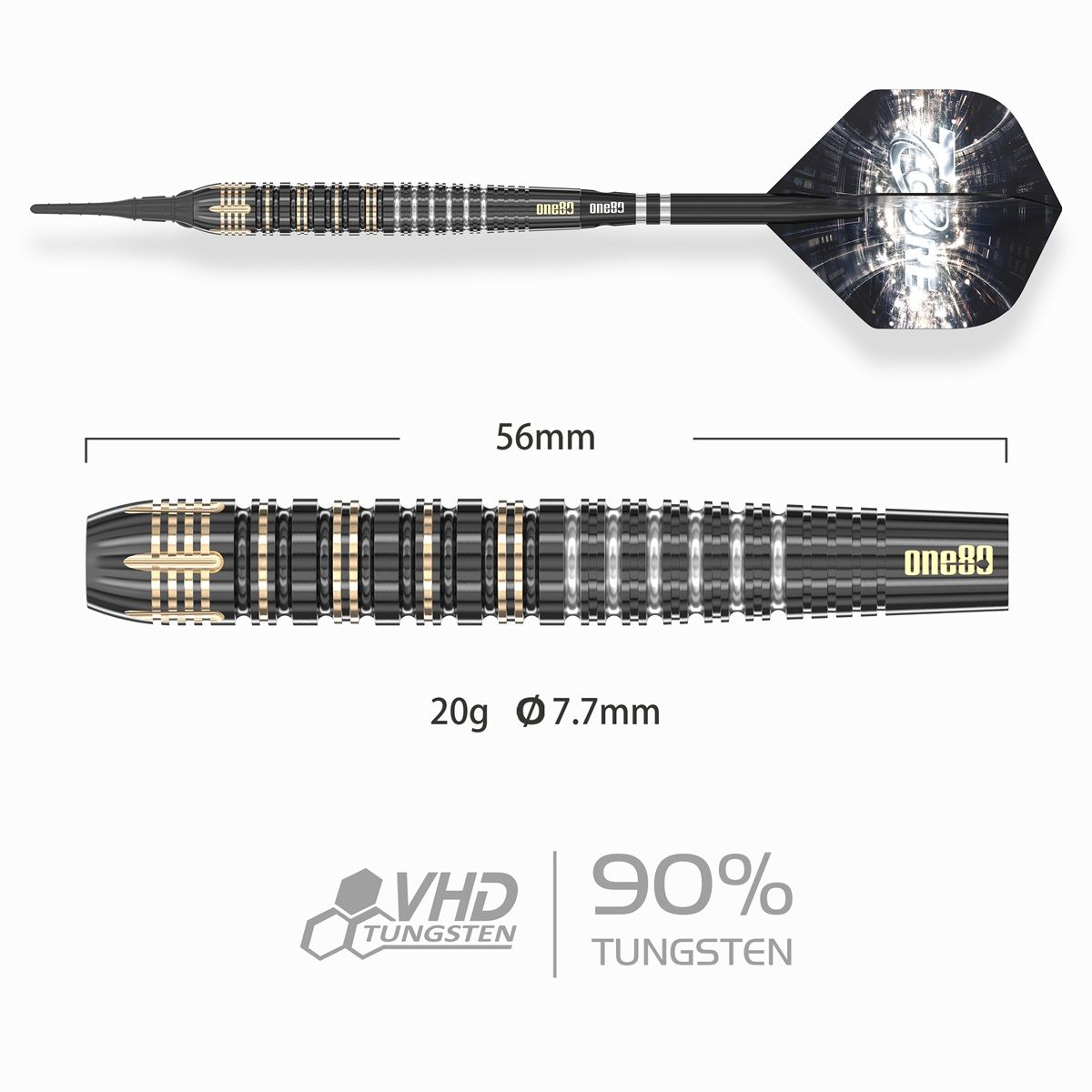 ONE80 T-Core TC3 Softdarts 20 Gramm Softdarts