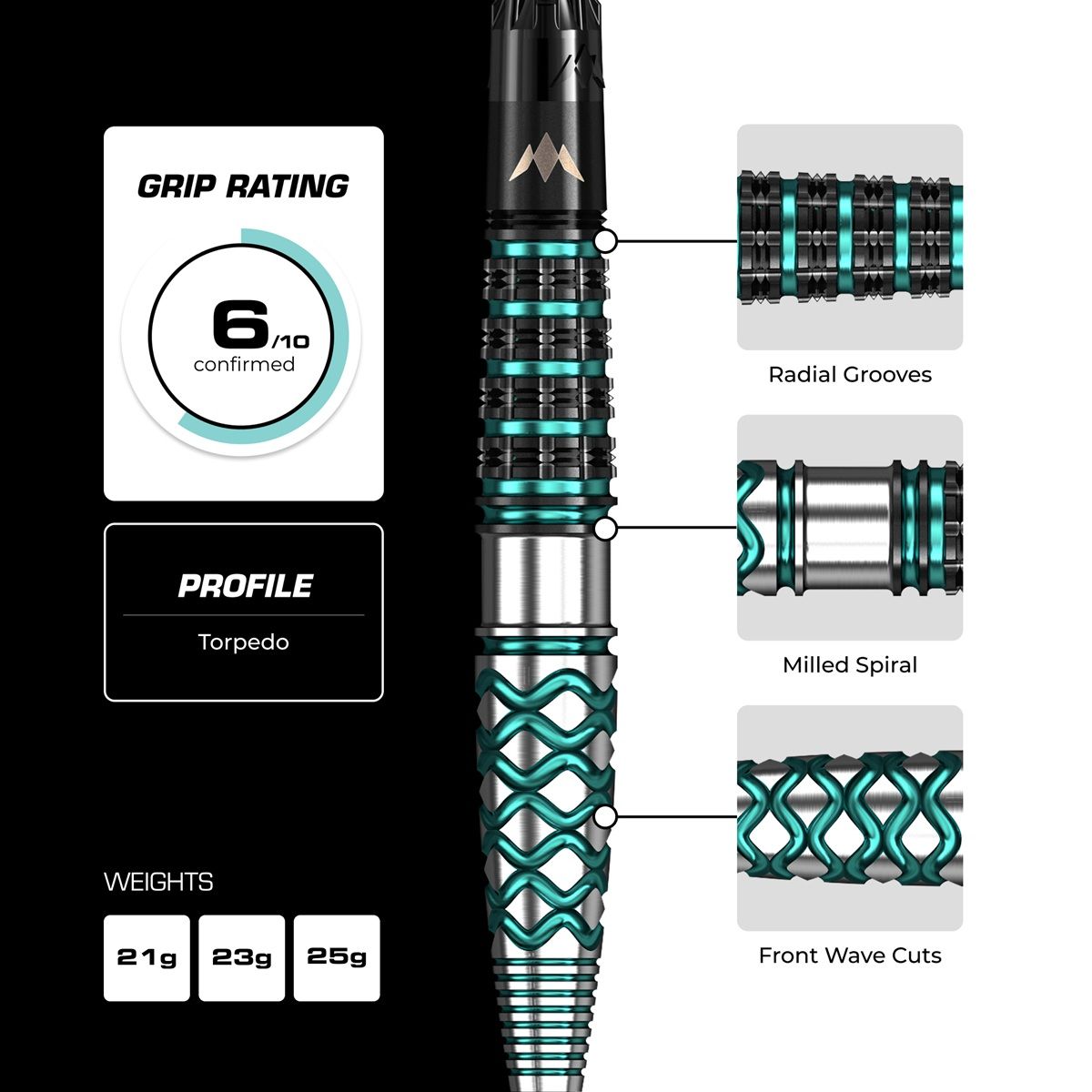 Mission Neptune RP 90% Steeldarts 21/23/25 Gramm Steeldarts