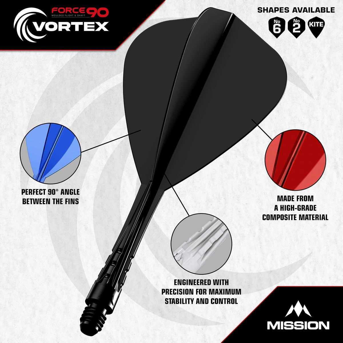 Mission Force 90 Vortex Shaft/Flight System Kite Shafts