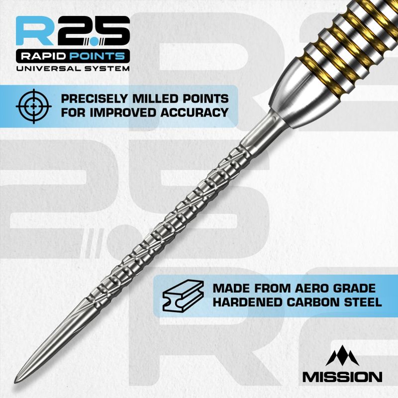 Mission R2.5 Rapid Point RP SG2 Silber/Schwarz 30/35/40 mm Wechselspitzen
