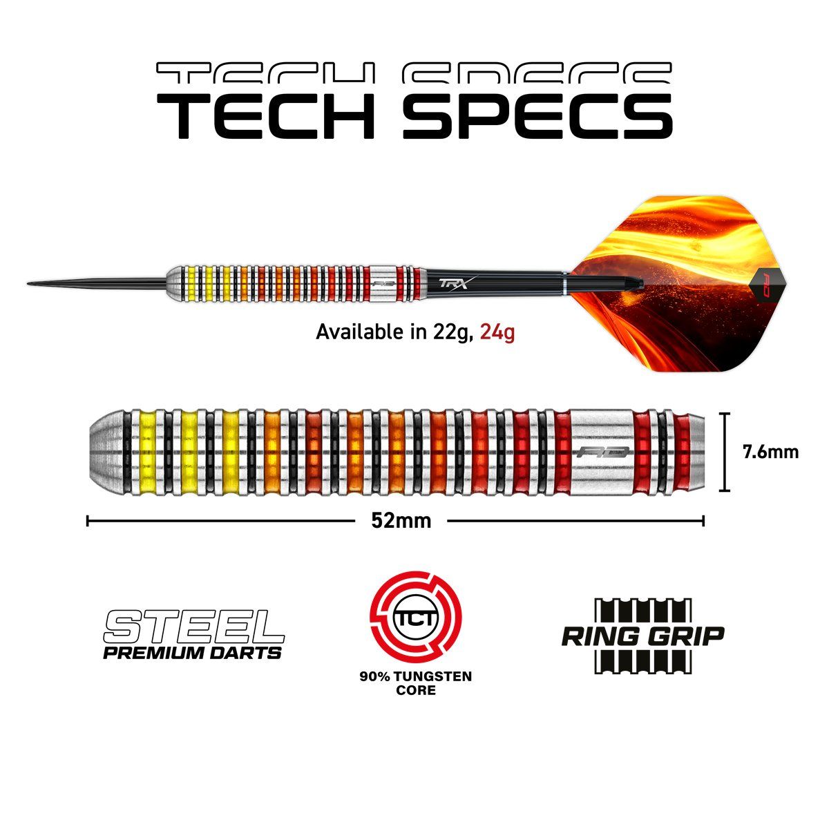 Reddragon Furnace 90% Steeldarts 22/24 Gramm Steeldarts