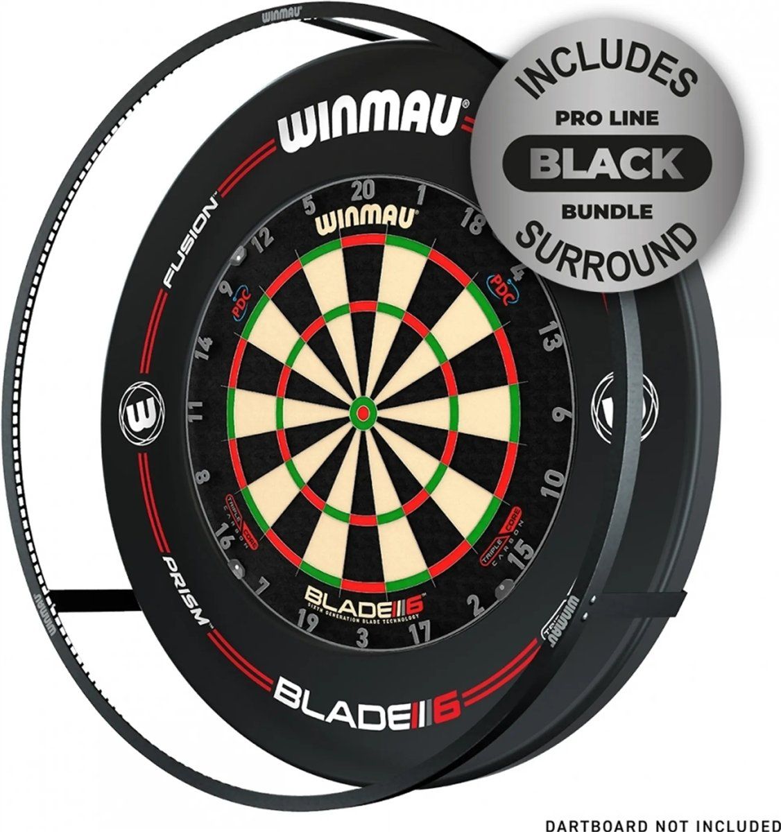 Winmau Plasma Schwarz Dartboart Licht + Surround Boardzubehör