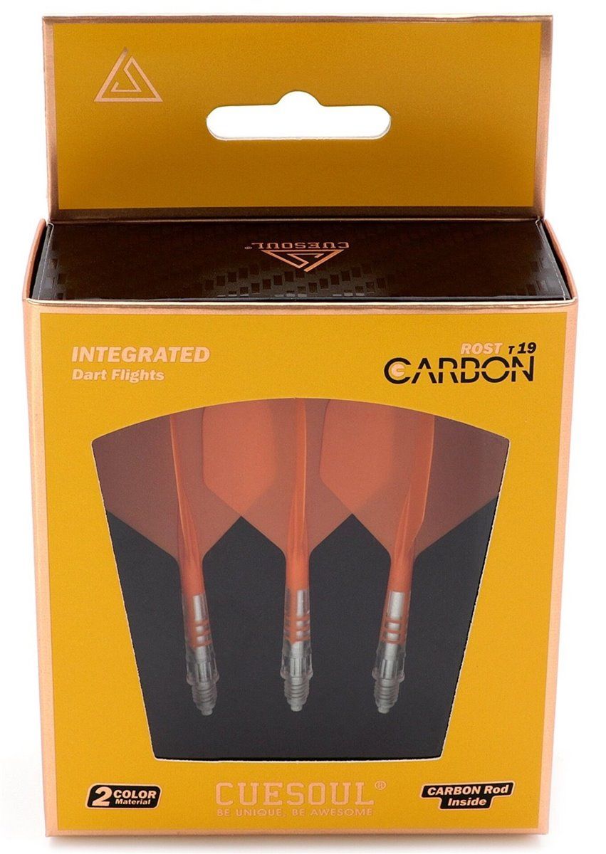 Cuesoul Dart Flight/Shaft ROST T19 Carbon Shaft Orange/Weiß Standard Flights