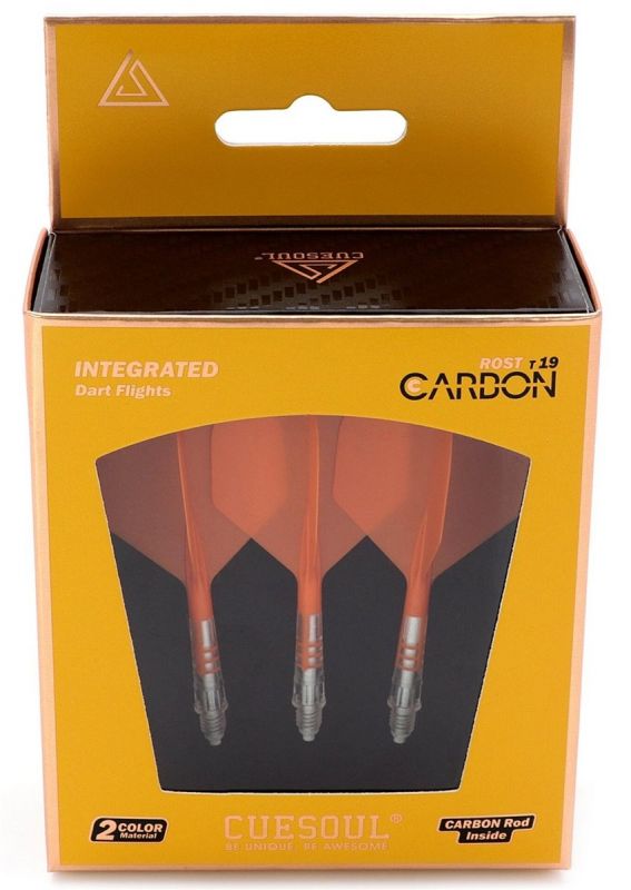 Cuesoul Dart Flight/Shaft ROST T19 Carbon Shaft Orange/Weiß Standard Flights