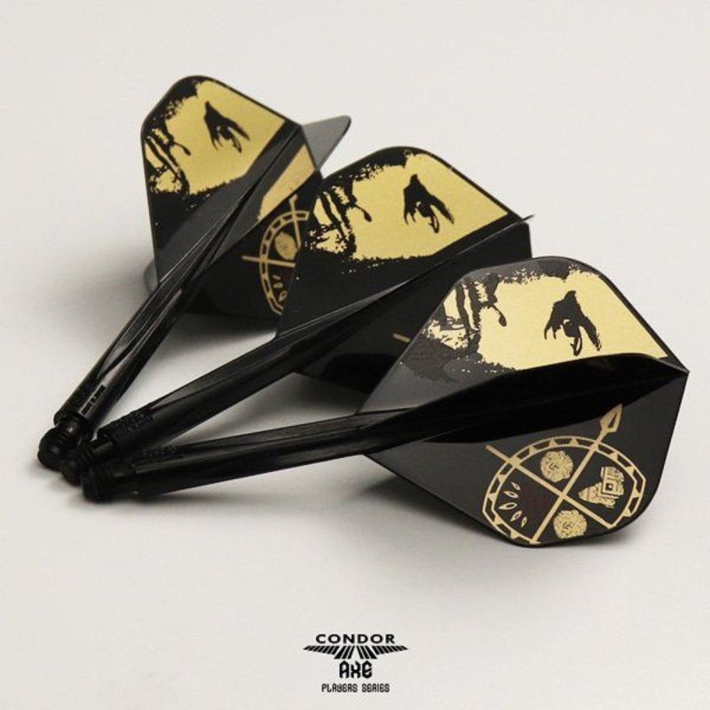 Condor Dart Flights Shafts AXE Devon Petersen I3 Black Standard No2 Flights