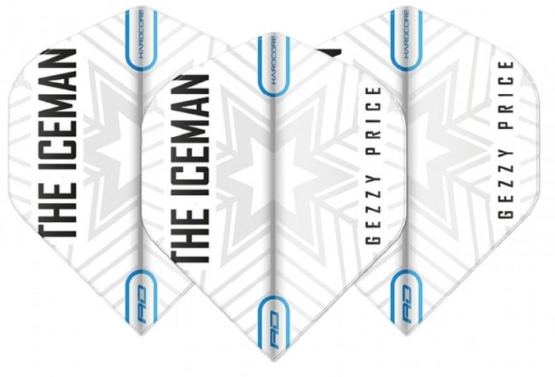 Reddragon Hardcore Gerwyn Price "Iceman" Dart Flights 2020 Schneeflocke Weiß/Grau Flights