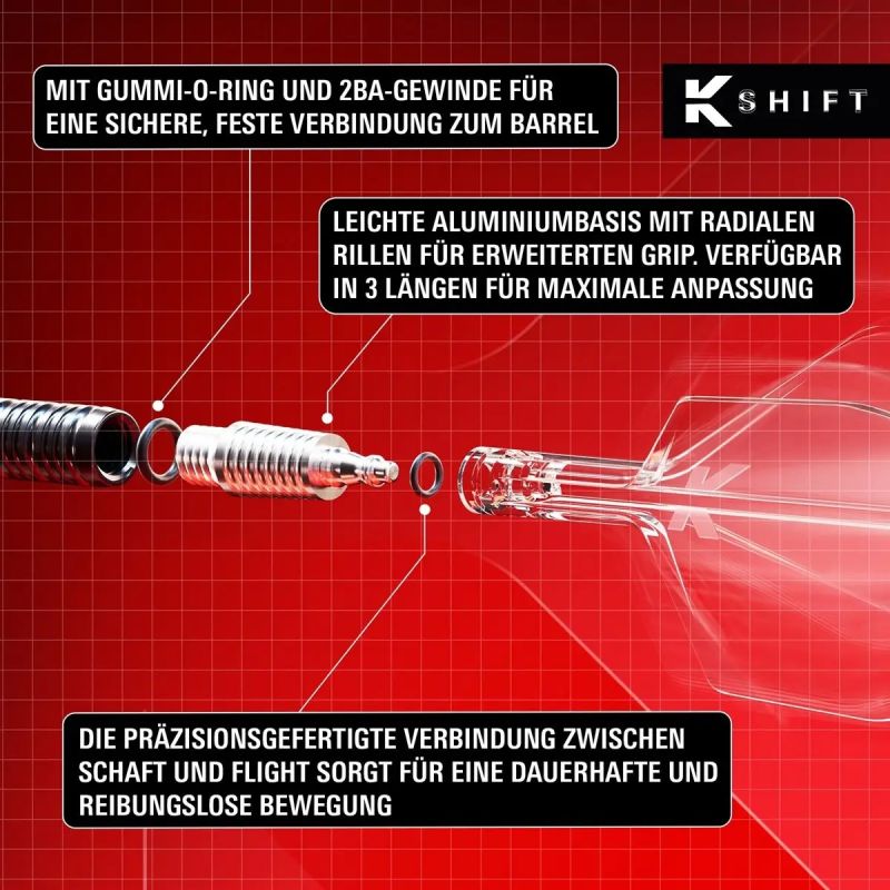 Target K-Shift Shaft/Flight eigenes Bild Logo Text personalisiert Standard No2 Shafts