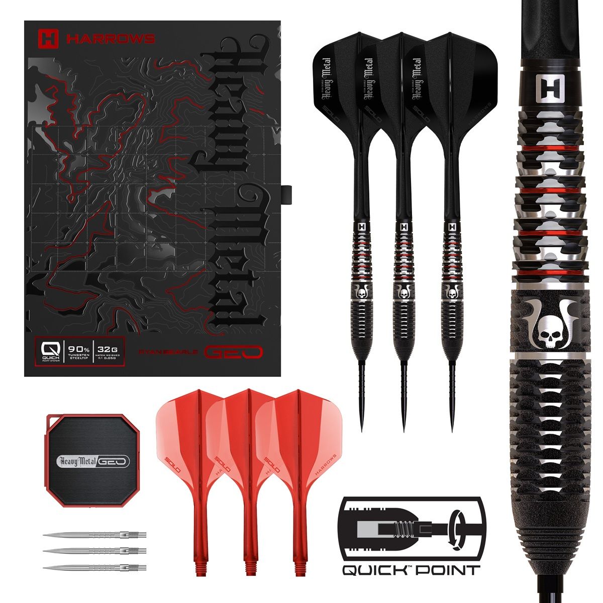 Harrows Ryan Searle GEO Quick Point 90% Steeldarts 22/23/24/26/30/32 Gramm Steeldarts