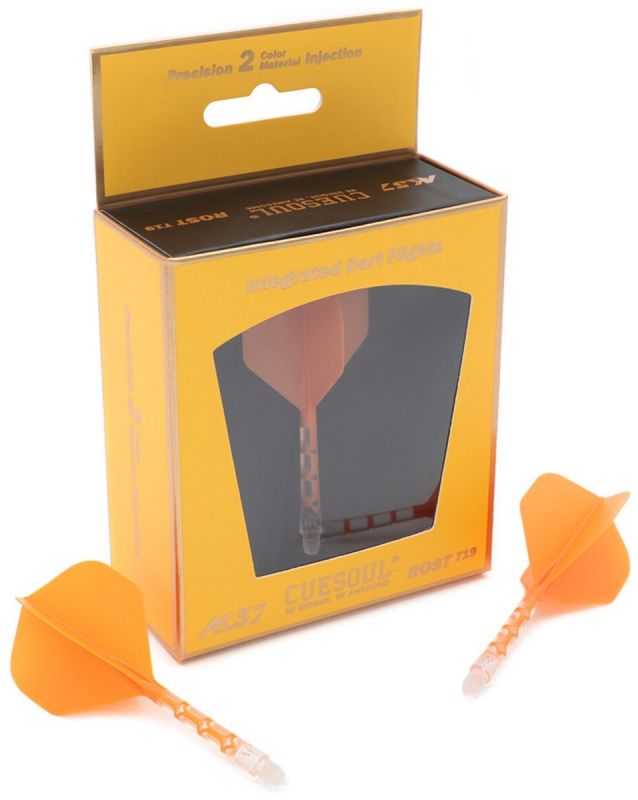 Cuesoul Dart Flight/Shaft ROST T19 Flight Orange/Transparent Standard Flights