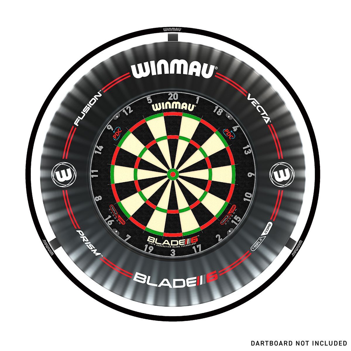 Winmau Plasma Schwarz Dartboart Licht + Surround Boardzubehör