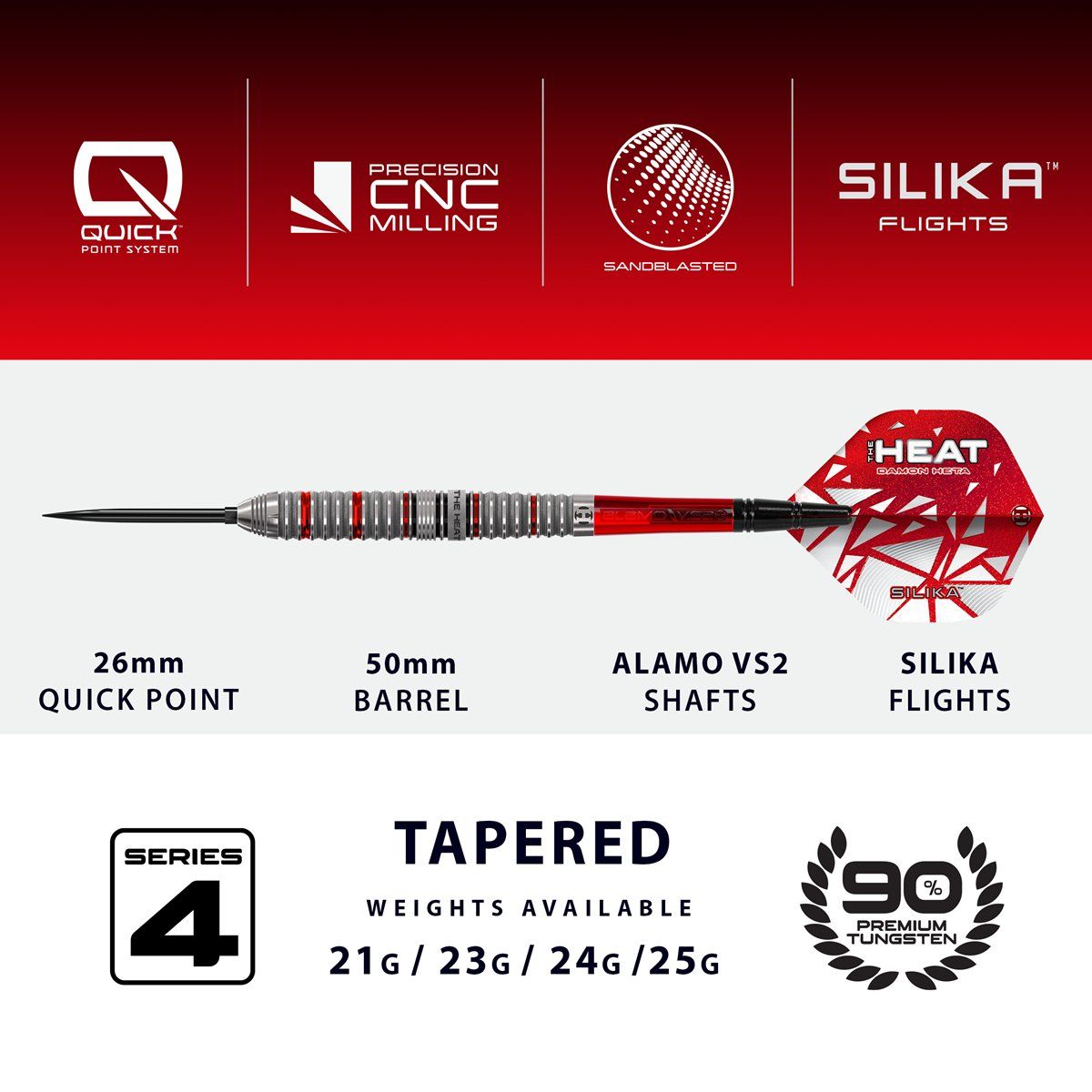 Harrows Damon Heta G4 90% Quick Points Steeldarts 21/23/24/25 Gramm Steeldarts
