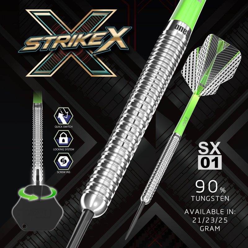 ONE80 Strike X SX01 90% Steeldarts 21/23/25 Gramm Steeldarts