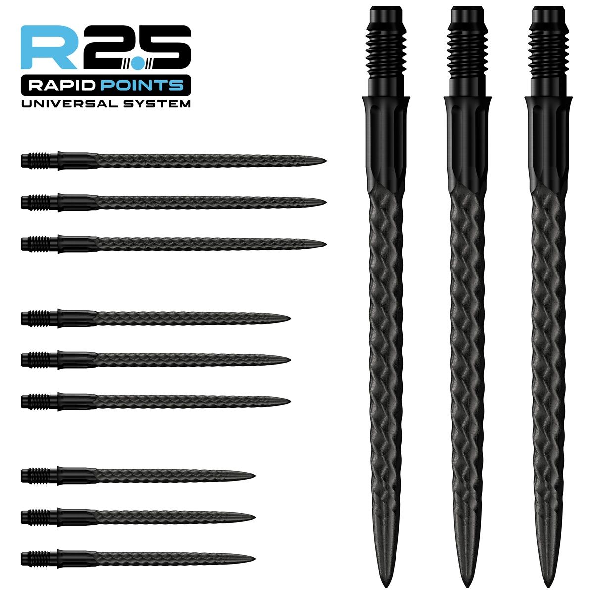 Mission R2.5 Rapid Point RP RVX Silber/Schwarz/Gold 30/35/40 mm Wechselspitzen