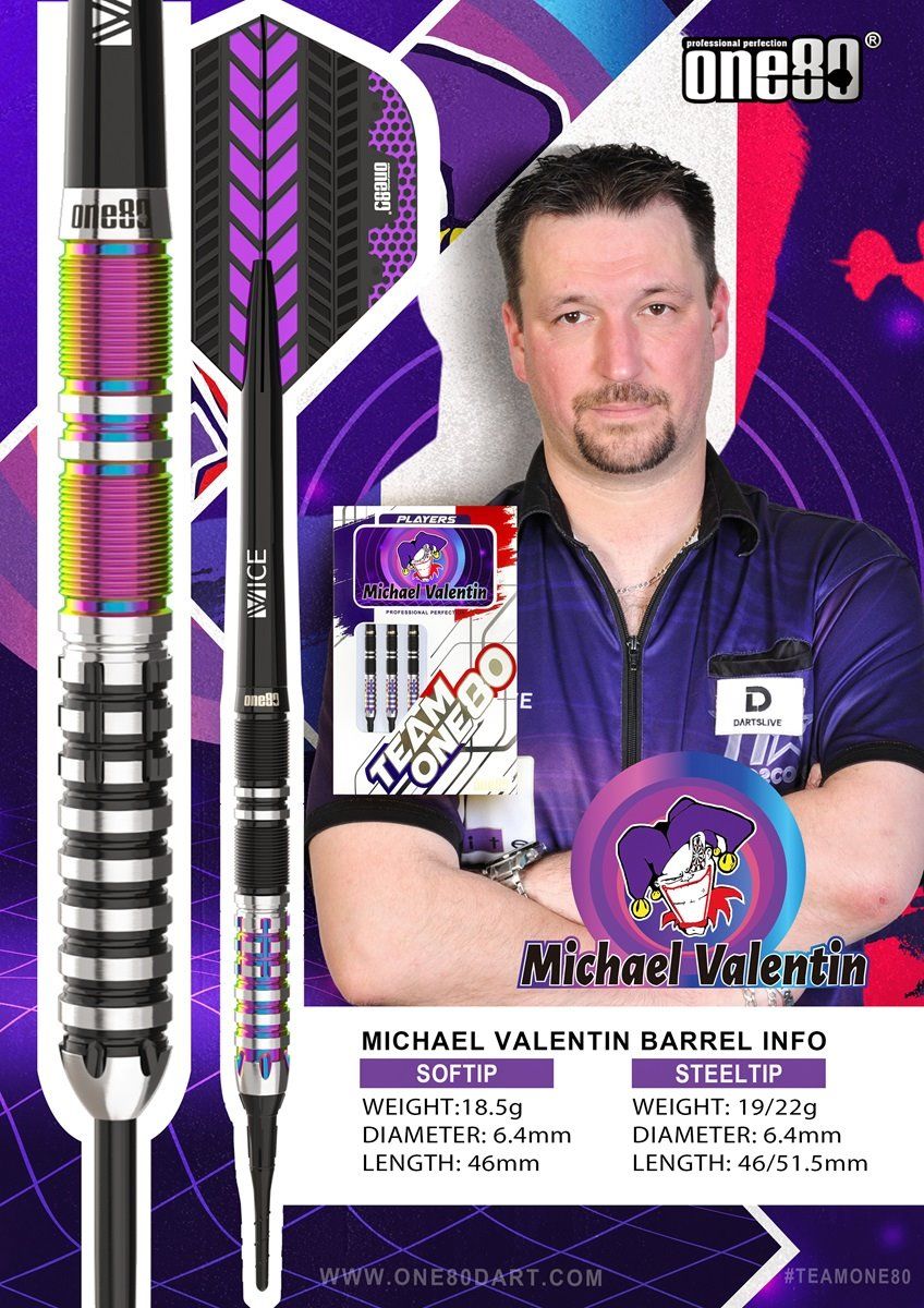ONE80 Michael Valentin Signature Steeldarts 19/22 Gramm Steeldarts