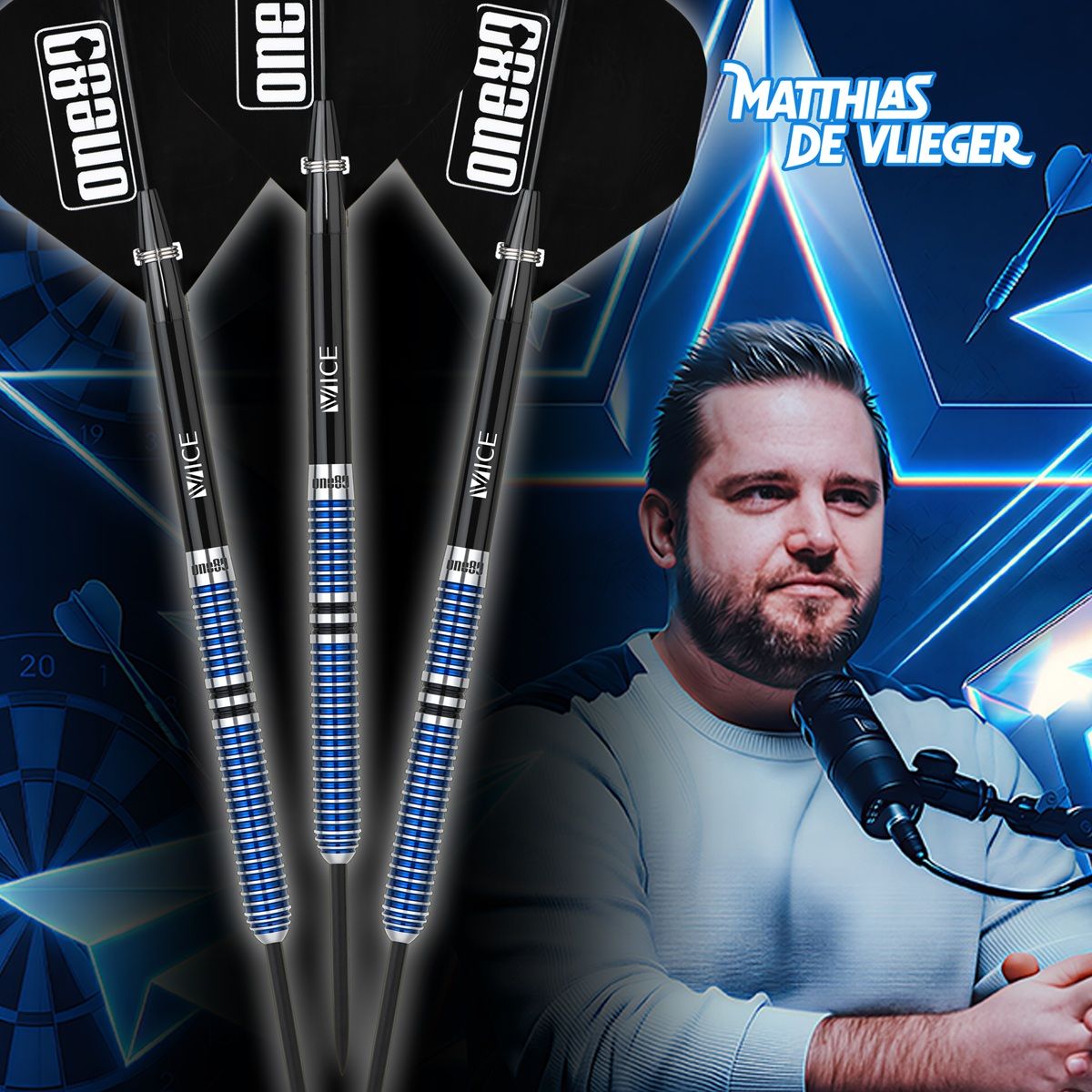 ONE80 Matthias De Vlieger 90% Steeldarts 22/24 Gramm Steeldarts