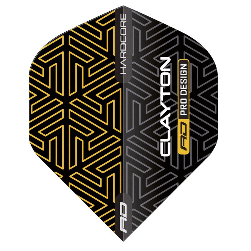 Reddragon Jonny Clayton Hardcore Premium Gold/Schwarz Standard Flights