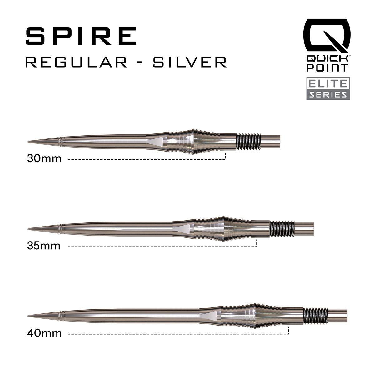 Harrows Quick Points Spire 30/35/40 mm Silber/Schwarz/Gold Wechselspitzen