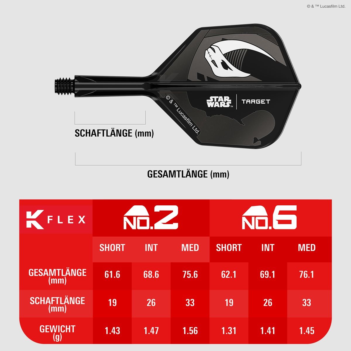 Target K-Flex Star Wars Mandalorian Shaft/Flight System Geschenk Set Shape No6 Shafts