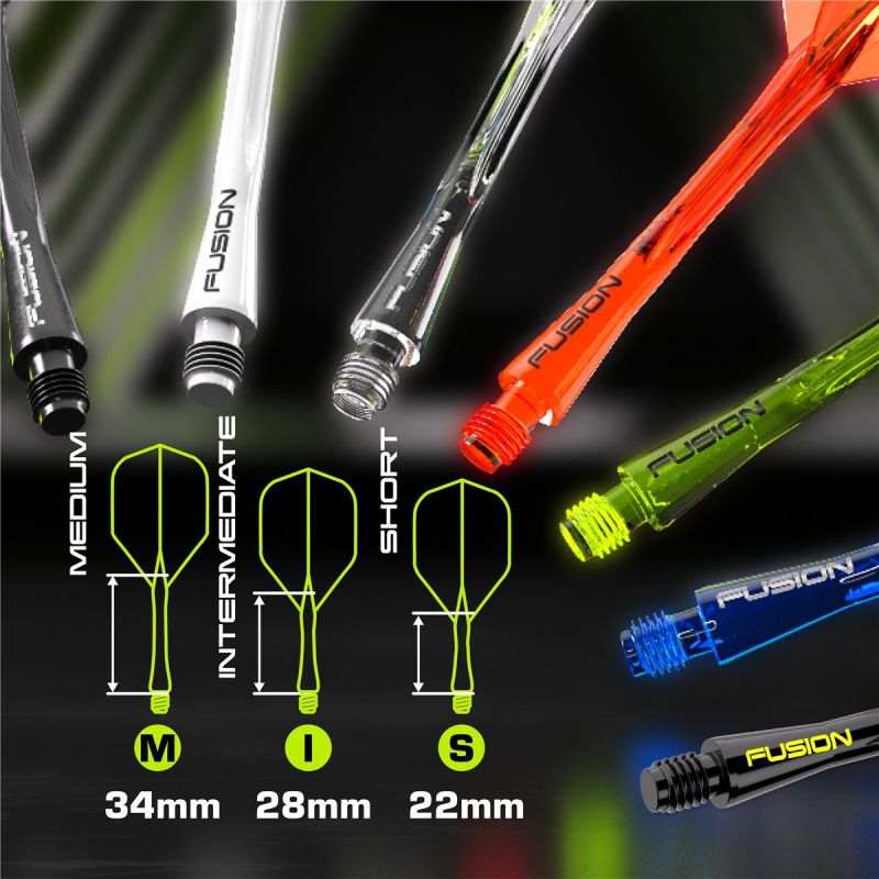 Winmau Fusion Integrated Flight & Shaft System MvG Pac Man Shape Shafts