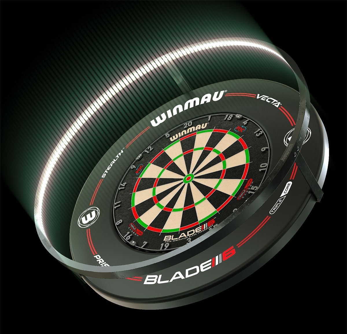 Mega Dart Set Plasma Schwarz Licht Surround TC Board Darts Boardzubehör