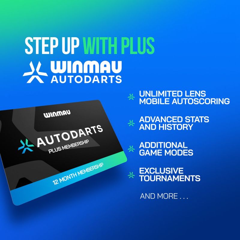 Winmau Autodarts Lens Bundle Stativ und 1-Jahres-Abonnement Zubehör für Autodarts