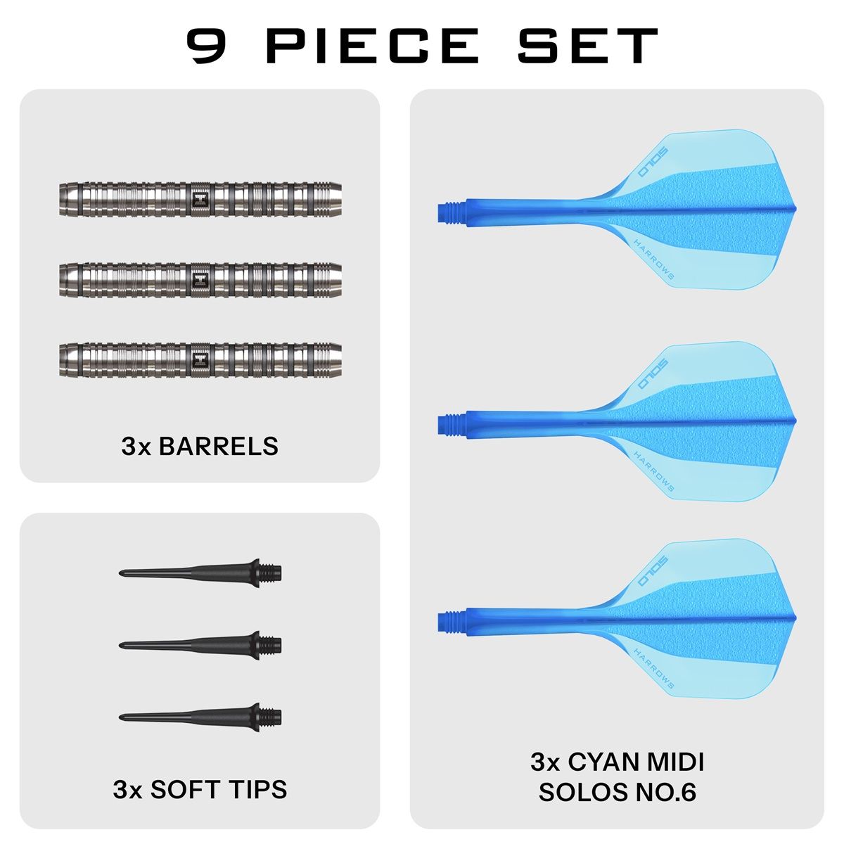 Harrows Flux Tungsten Pro Softdarts 20 Gramm Softdarts